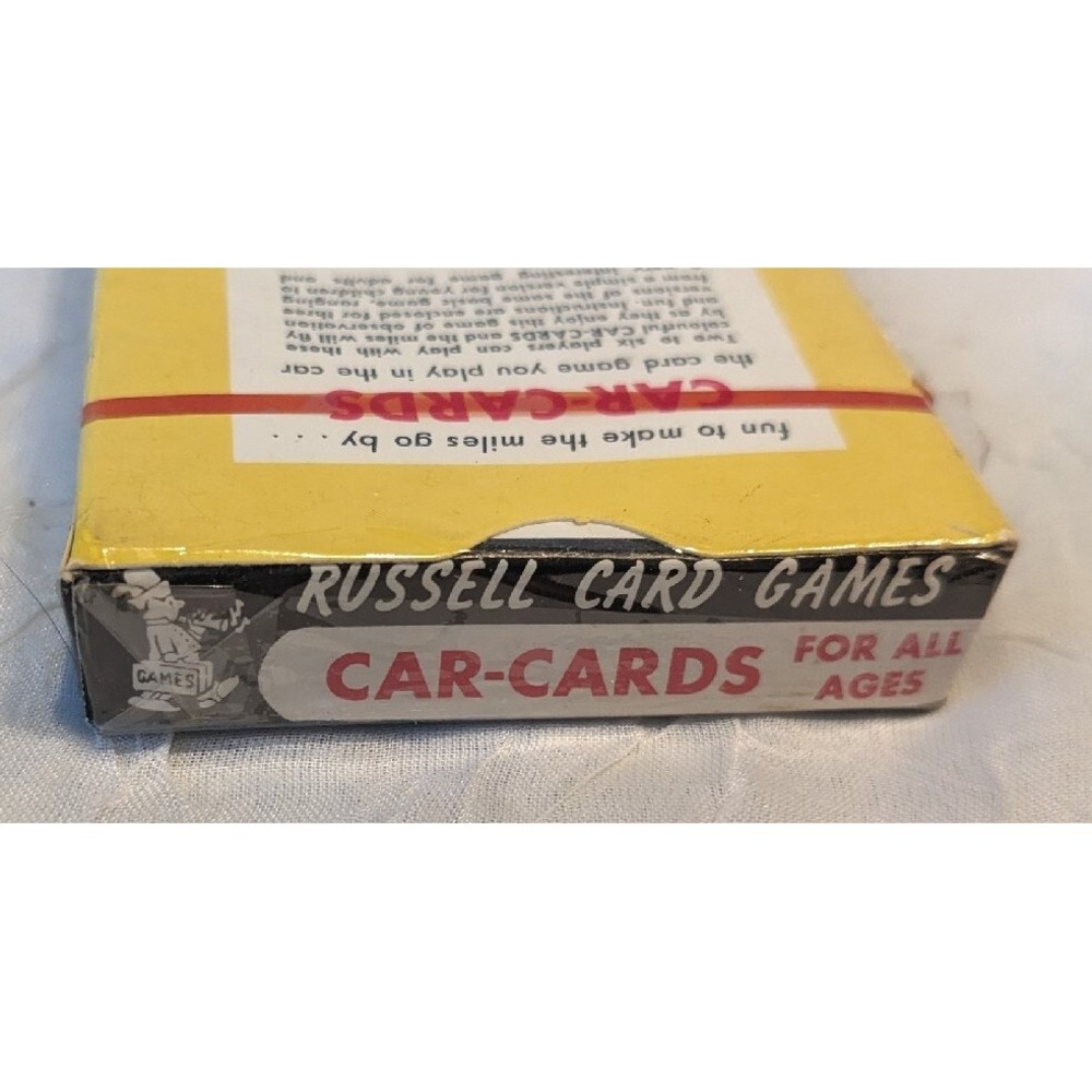 60s NOS Russell Cards Car Games Lithograph Deck Road Trip Ephemera Vtg Sealed Of - Picture 4 of 16